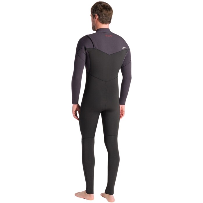 2024 C-Skins Mens NuWave Session 5/4/3mm Chest Zip Wetsuit C-NSE54MCZ - Black / Meteor x / Rust